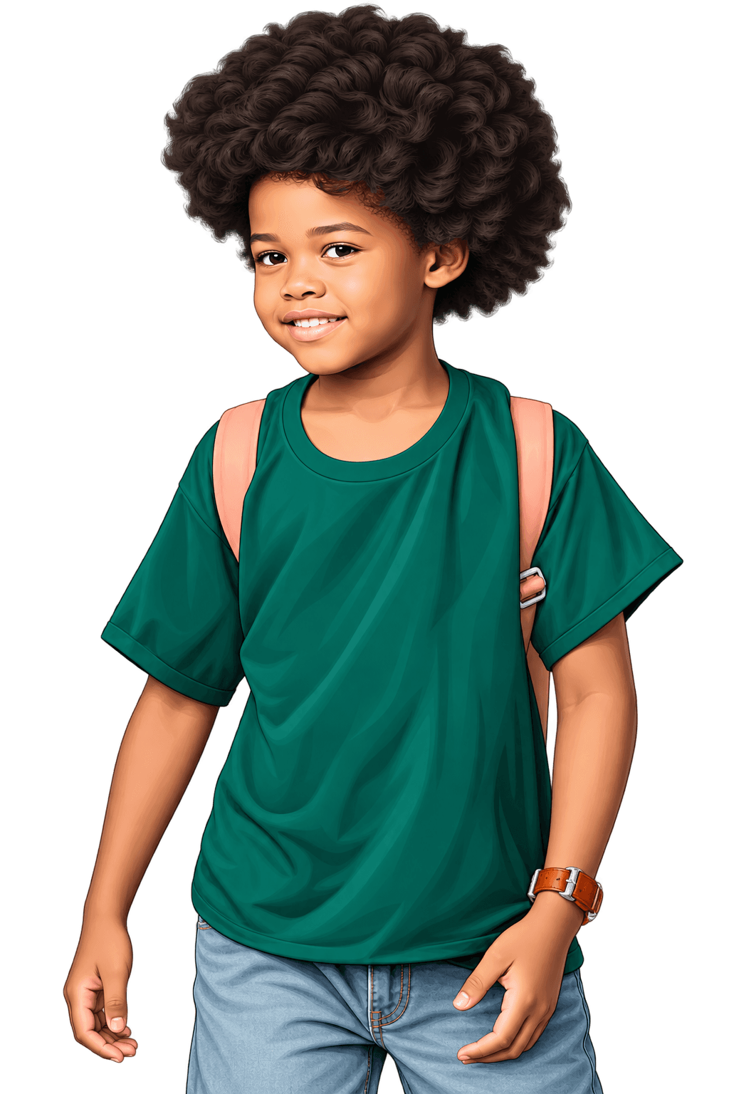 Student in green shirt ready to learn